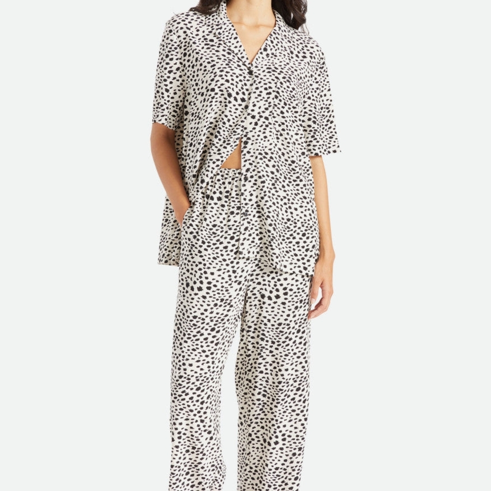 Brixton Black And White Leopard Top